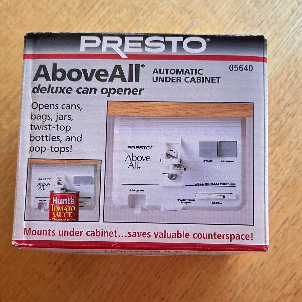Presto AboveAll Deluxe Under-Cabinet Can Opener - White